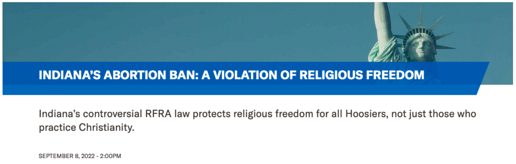 ACLU: Indiana’s controversial RFRA law protects religious freedom for all Hoosiers, not just those who practice Christianity.