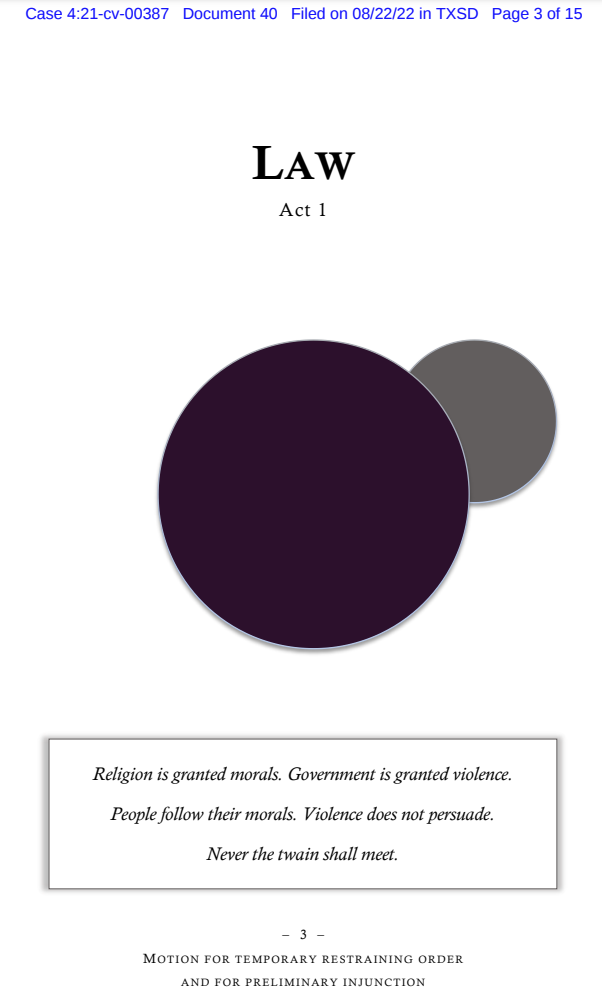 "Law" Act 1 of "a play in five acts"