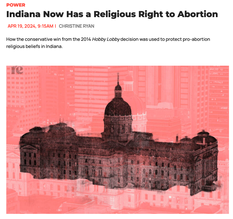 Rewire News Group: "Indiana Now Has a Religious Right to Abortion"